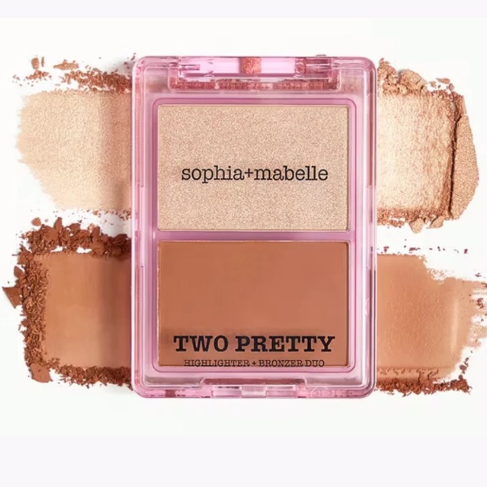 💎 SOPHIA+MABELLE SUNLIT SAND Two Pretty Bronzer + Highlighter Palette
